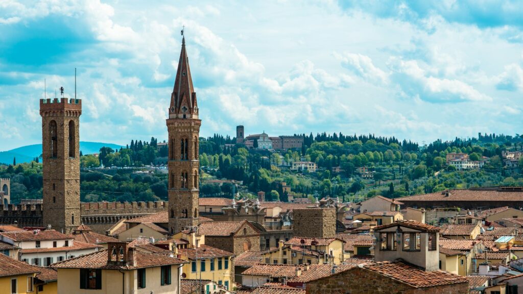 Vista sui tetti di Firenze dal lato di San Niccolò e Oltrarno