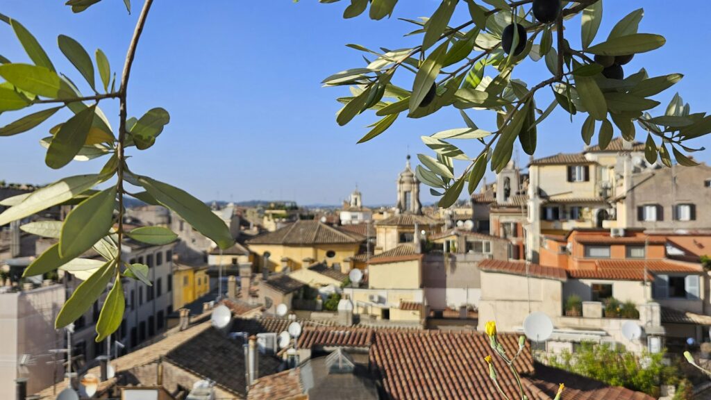 Tetti del centro di Roma visti da una terrazza, immobile destinato alla locazione breve con CIN